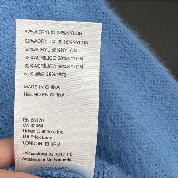 Urban Outfitters Cleo Mock Neck Sweater S Blue Cropped Preppy Feminine Soft Girl - Picture 5 of 7